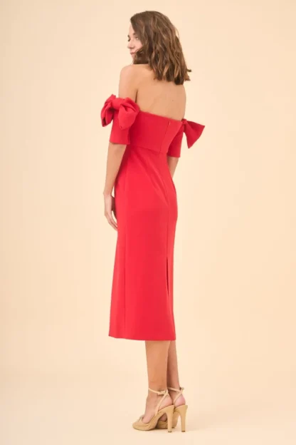 Coosy Vestidos midi*VESTIDO ADIRANEROJO