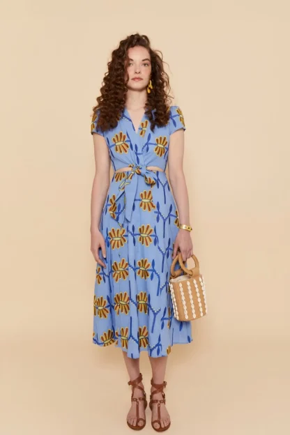 Coosy Vestidos midi*VESTIDO ALBAAZUL FLORES