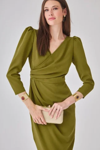 Coosy Vestidos midi*Vestido Alma Verde Oliva |