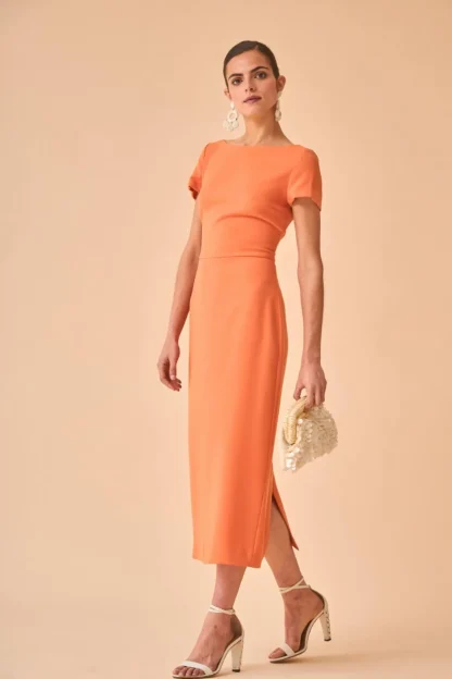 Coosy Vestidos midi*VESTIDO ANTONINANARANJA