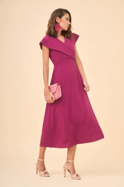 Coosy Vestidos midi*VESTIDO ATHENEABERENJENA