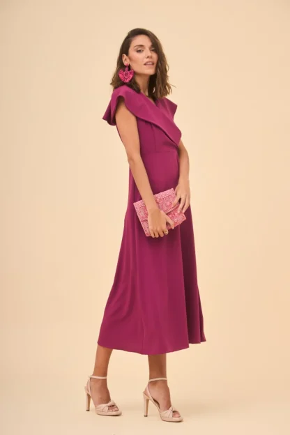 Coosy Vestidos midi*VESTIDO ATHENEABERENJENA