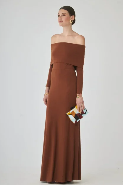 Coosy Vestidos largos*VESTIDO CHOCOBMARRÓN