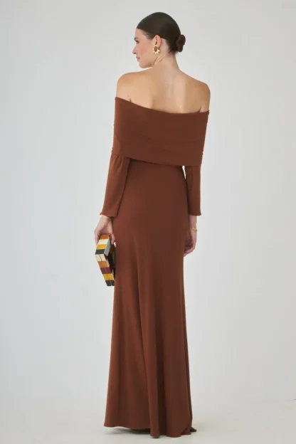 Coosy Vestidos largos*VESTIDO CHOCOBMARRÓN