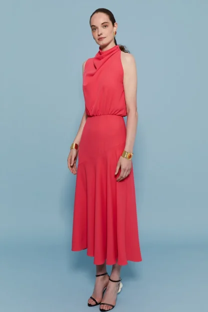 Coosy Vestidos midi*VESTIDO CRISTINA CORAL