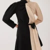 Coosy Vestidos midi*Vestido Juanna Negro Beige |