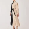 Coosy Vestidos midi*Vestido Juanna Negro Beige |
