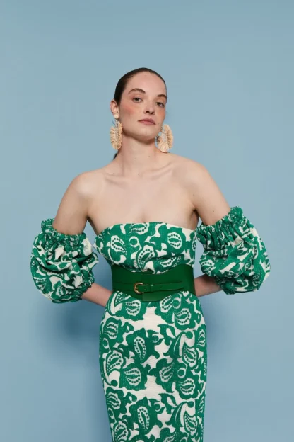 Coosy Vestidos midi*VESTIDO LEOPOLDAVERDE