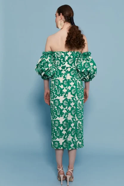 Coosy Vestidos midi*VESTIDO LEOPOLDAVERDE