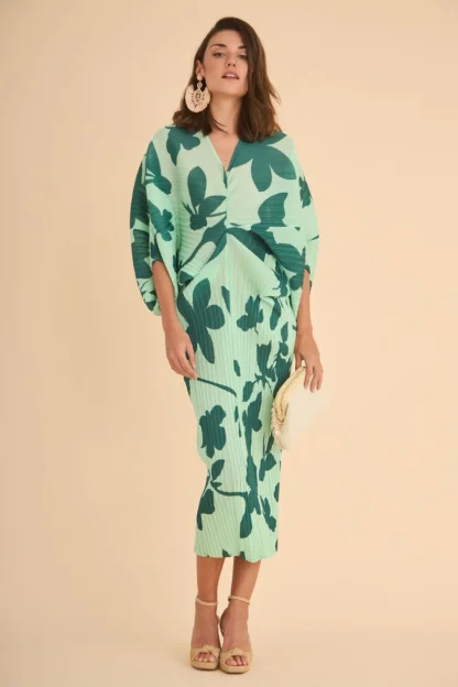 Coosy Vestidos midi*VESTIDO LEOVERDE