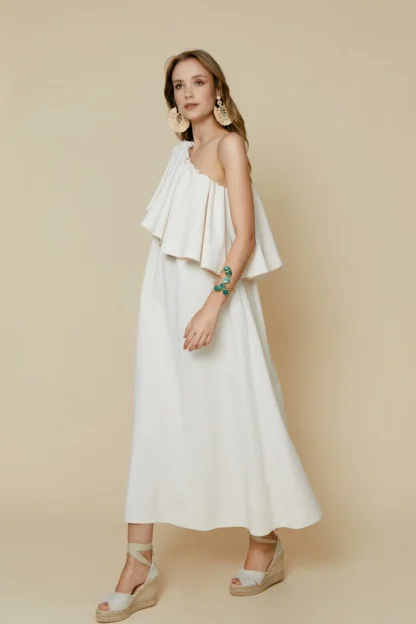 Coosy Vestidos midi*VESTIDO RAMONACRUDO