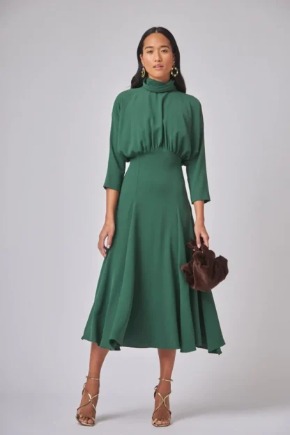 Coosy Vestidos midi*VESTIDO SANTINA VERDE