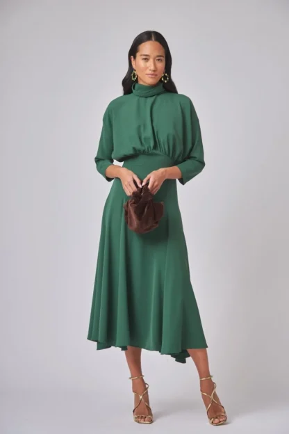 Coosy Vestidos midi*VESTIDO SANTINA VERDE
