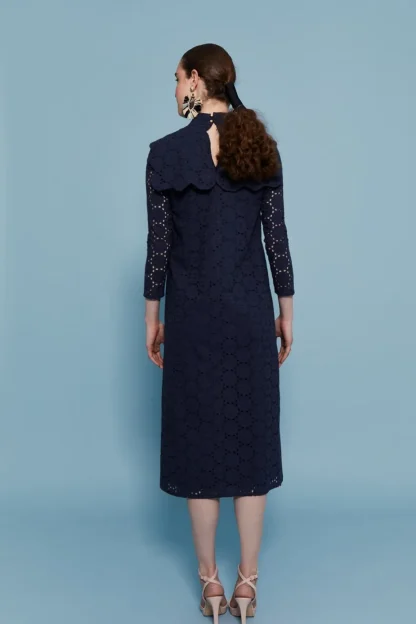 Coosy Vestidos midi*VESTIDO TROQUELMARINO